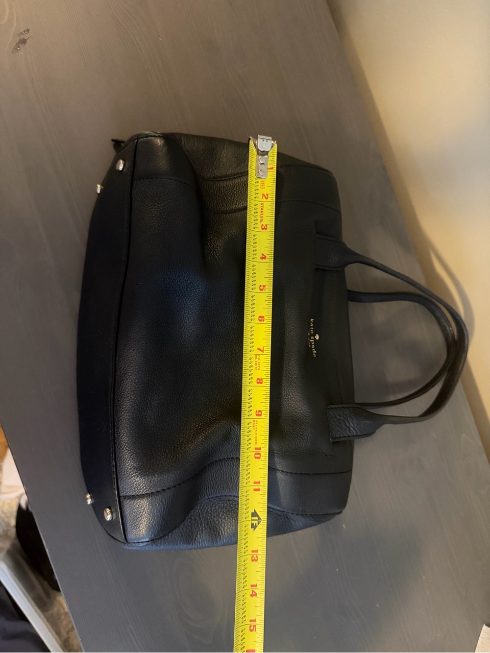 kate spade Navy Pebbled Leather Top-Handle bag - Picture 8 of 10